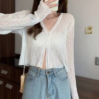 Áo Khoác cardigan Chống Nắng Bằng Lụa Mỏng Nhẹ Thời Trang Mùa Hè Cho Nữ