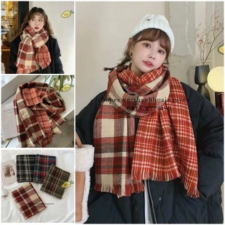 [LOẠI 1] Khăn len xước kẻ caro 2 mặt hot trend ( khăn choàng caro mùa đông style Hàn Quốc )