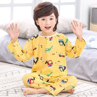 Bộ đồ ngủ vải cotton tay lửng dễ thương cho bé gái 