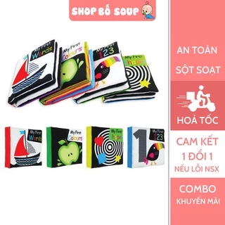 Bộ 4 Sách Vải LakaRose Cho Bé Chơi Tự Lập Shop Bố Soup