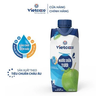 1 thùng 12 hôp nước dừa tươi nguyên chất Vietcoco hộp 330ml