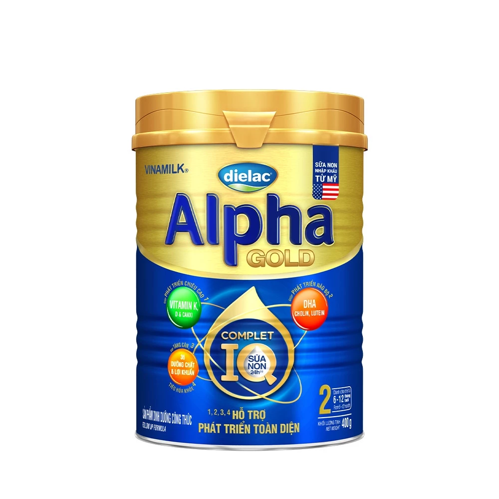 Sữa bột Dielac Alpha IQ Gold 2 Sữa Non 400g Mới
