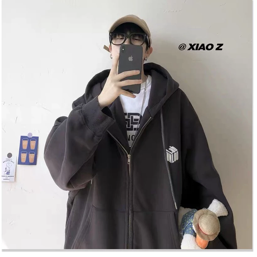 ÁO KHOÁC HOODIE NAM FOM RỘNG CÓ DÂY KÉO THỜI TRANG MỚI