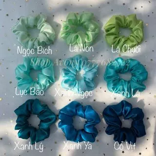 💕 Cột tóc vải Scrunchies vải phi sắc màu