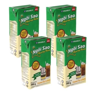 Combo 4 Hộp x 380gr Kem đặc có đường Ngôi sao Phương Nam Xanh lá (Date mới 12 tháng)