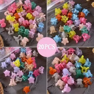 Set 20 Kẹp Tóc Hoa Mini Nhiều Màu Cho Bé Gái