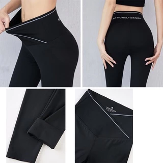 Quần legging nữ cạp chéo lưng cao gen bụng vải thun cotton ôm bó Quần tregging nữ dài tập gym Geleva LEG421