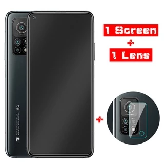 2 Trong 1 Kính cường lực Nhám chống vân tay + Kính Cường Lực Camera Cho Xiaomi Mi 9T 10T 11T 11 Lite Poco F2 F3 X3 M3 M4 Redmi Note 7 8 9 9S 10 10S 11 11S 9A 9C