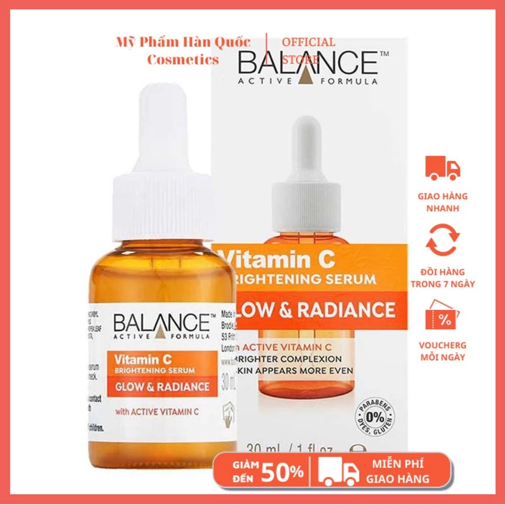 GIẢM GIÁ -TINH CHẤT TRẮNG Da Balance Vitamin C Brightening Serum Glow & Radiance 30ml