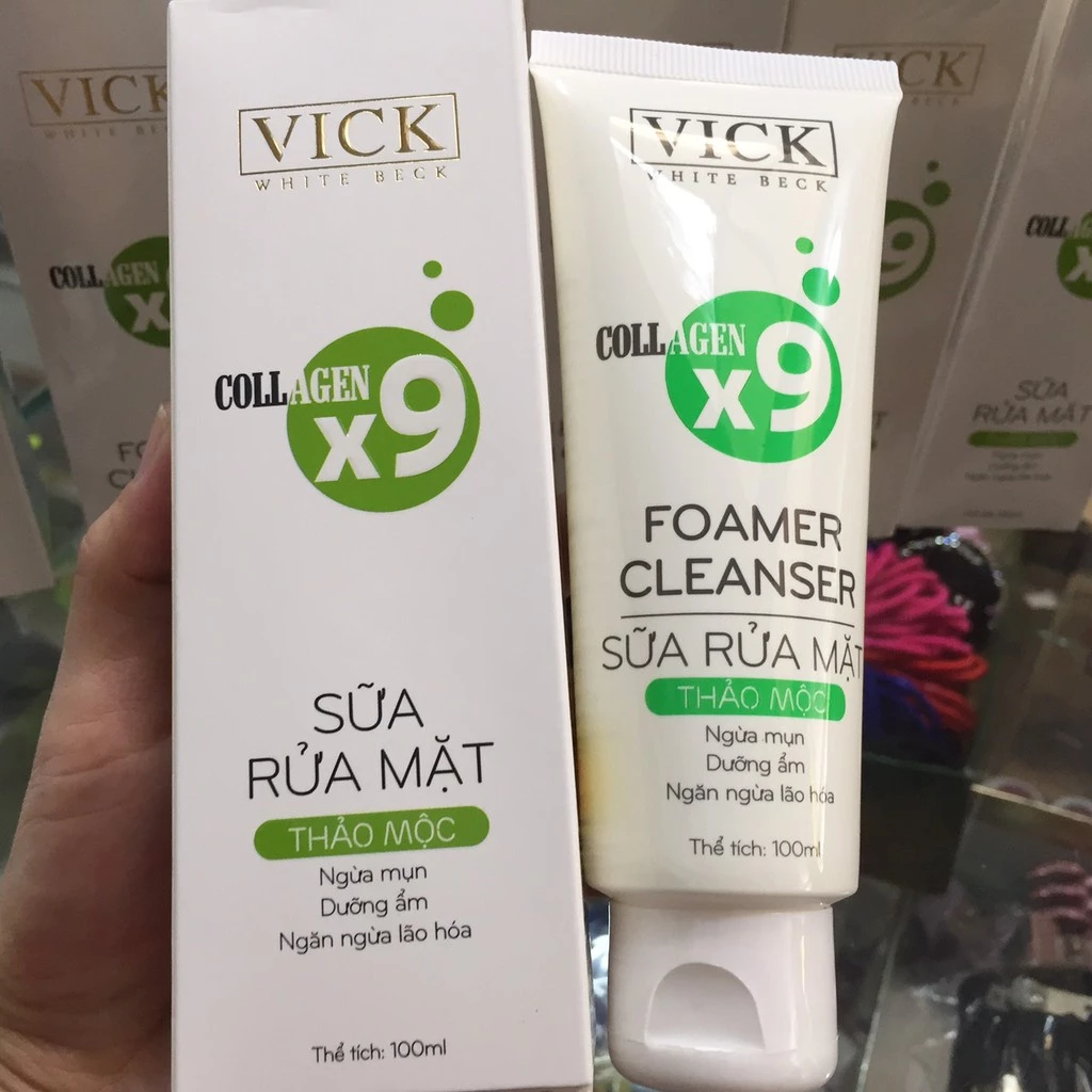 Sữa rửa mặt Vick White Beck thảo mộc ngừa mụn ngăn ngừa lão hóa 100ml