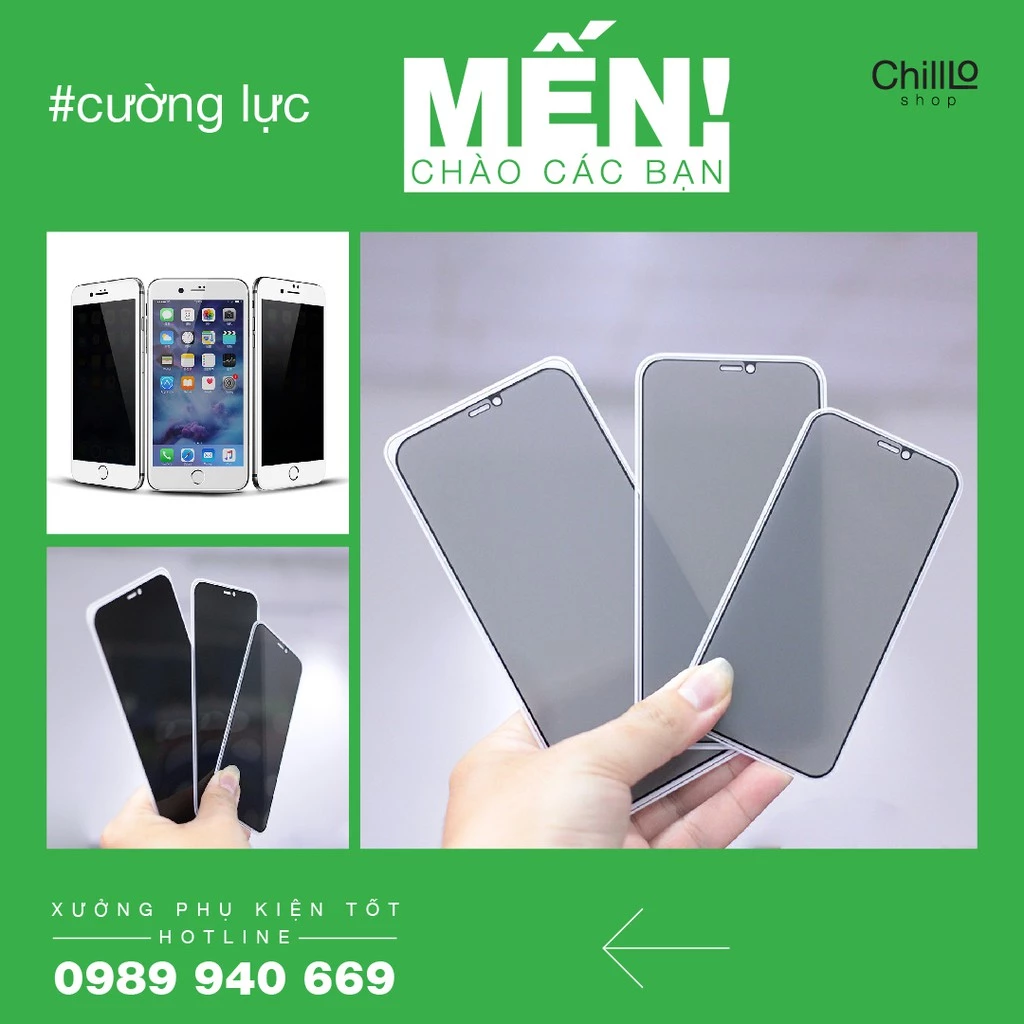 Kính Cường Lực iPhone Chống Nhìn Trộm - Miếng Dán Cường Lực Full Màn Hình Chống Nhìn Trộm Đủ Các Dòng Điện Thoại iPhone