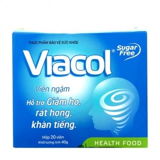 [Cam kết chính hãng]  Kẹo ngậm Viacol thảo mộc Vietnat không đường giảm ho đau họng - hộp 20 viên