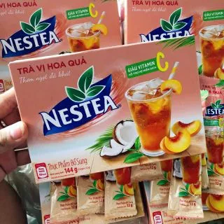 Trà đào dừa hòa tan Nestea hộp 12 gói