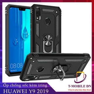 Ốp lưng Huawei Nova 3e P30 Lite Y7 Pro Y9 Prime 2019 chống sốc 2 lớp kèm nhẫn iring làm giá đỡ