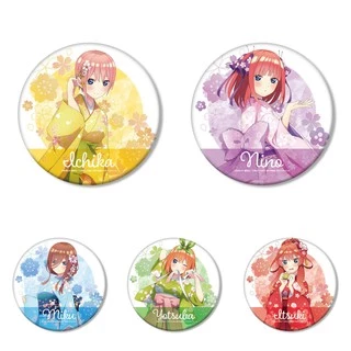 (YUKATA) Huy hiệu IN HÌNH Gotoubun no Hanayome Nhà có 5 nàng dâu anime chibi dễ thương tiện lợi