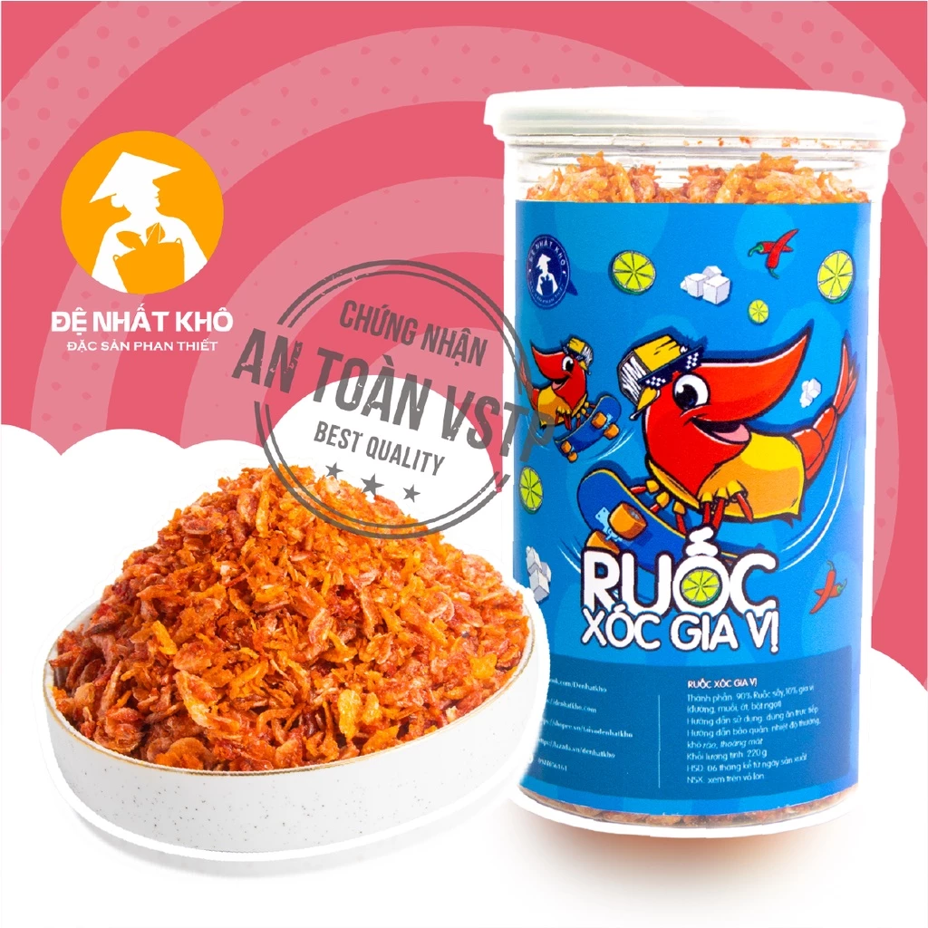 Tép sấy gia vị 300g đồ ăn vặt ngon giá rẻ Đệ Nhất Khô Đặc Sản Phan Thiết AV12