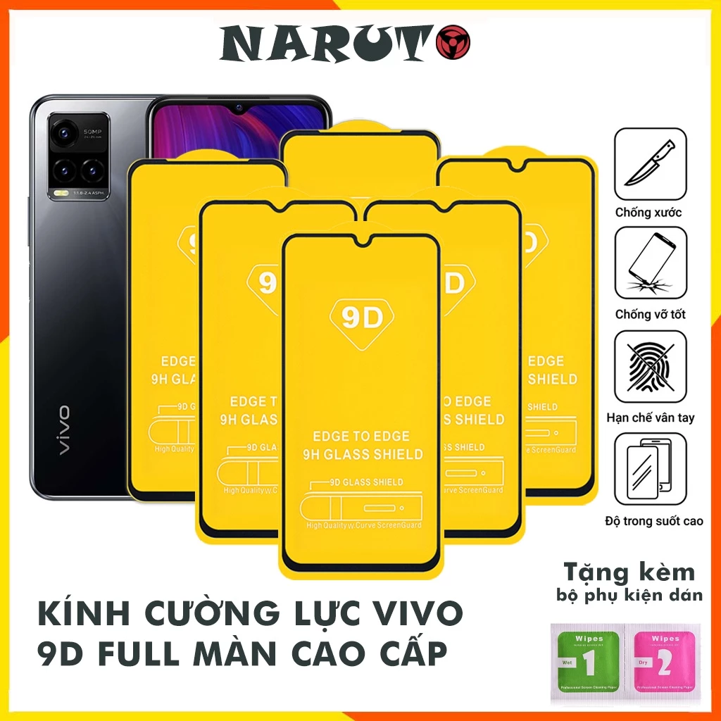 Cường lực Vivo Y21 Y33s Y91c Y20s Y12s Y50 Y11 V15 Pro Y93s Y91i U20 Y15 Y17 Y19 U20 Y5s U10 full màn tổng hợp Kính-[9D]