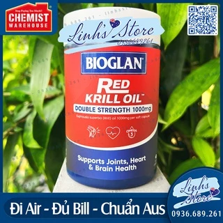 Dầu nhuyễn thể Bioglan Red Krill Oil 1000mg 60 viên 💙 Chemist Warehouse - Úc
