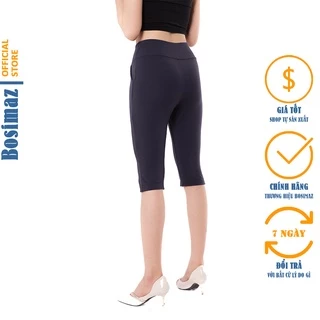 Quần Legging Ngố Bosimaz MS382 túi trước màu xanh navy cao cấp, thun co giãn 4 chiều, vải đẹp dày.