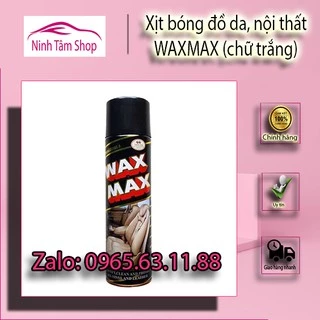 Chai xịt bóng đồ da và nội thất Waxmax hương nước hoa 500ml (chữ trắng)