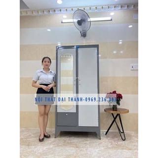 Tủ quần áo sắt 1m6 màu xám - tủ mới đẹp giá rẻ HCM