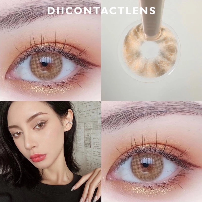 Kính áp tròng SKY BROWN độ cận 0 - 8.0 | Size Không giãn | Dii Contactlens