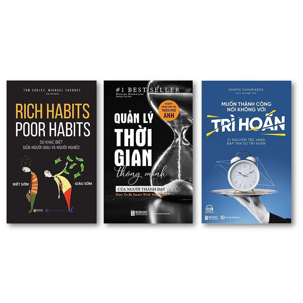 Sách Combo 3 Cuốn: Rich Habits +  Nói Không Với Trì Hoãn + Quản Lý Thời Gian Thông Minh Của Người Thành Đạt - Bizbooks