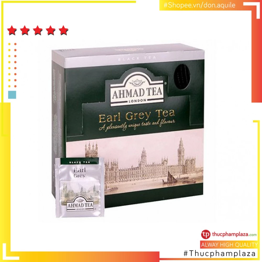 Trà Bá tước AHMAD Earl Grey hộp 200g 100 túi lọc