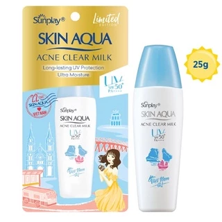 Kem chống nắng dưỡng da ngừa mụn Sunplay Skin Aqua Acne Clear Milk SPF50+, PA++++ 25gr