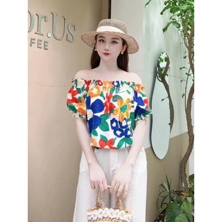 vải thô cotton hoa sao to may váy,áo,đồ bộ mềm mát