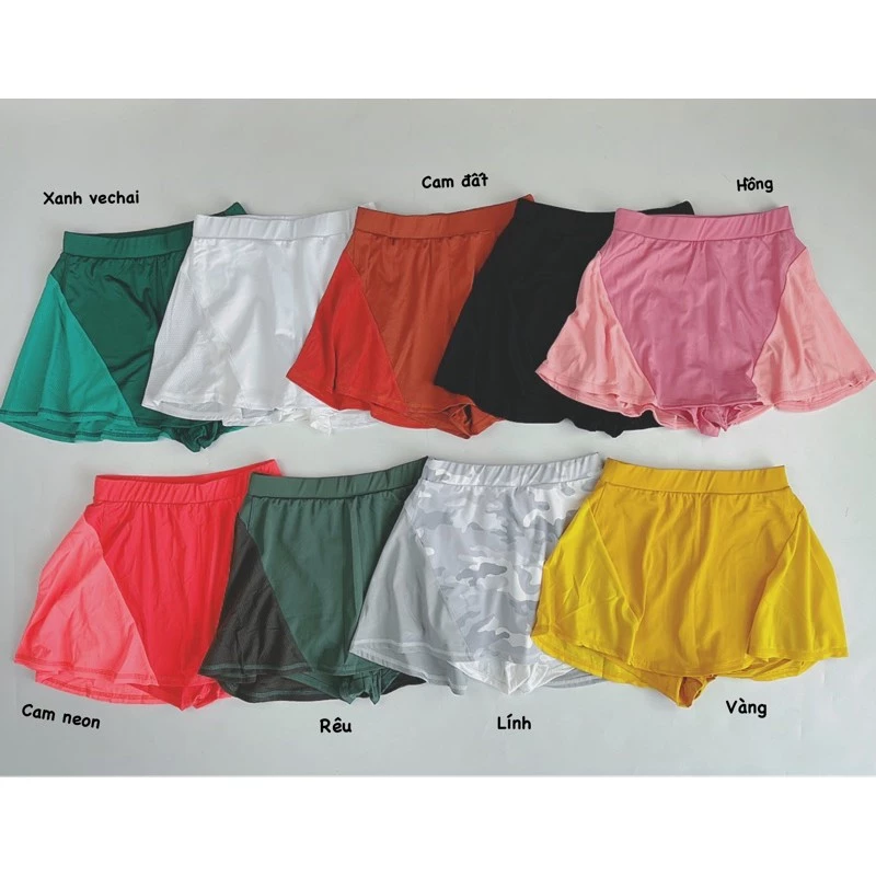 [Mã FATHANG5 giảm 10K đơn 50K] Váy Tennis Thể Thao Nữ 2 Lớp Có Quần Trong, Váy Ngoài Phối Lưới Mè Mỏng Nhẹ Mát Cực Xinh