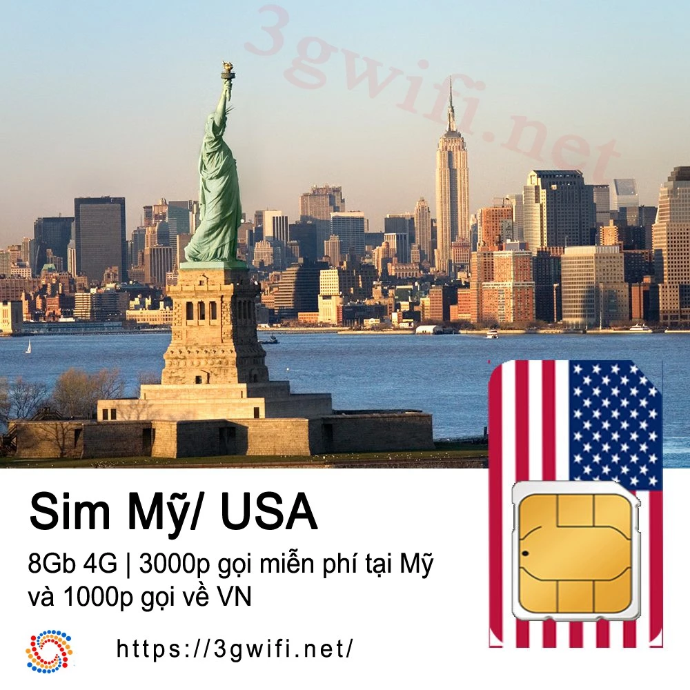 SIM MỸ, Sim 3G 4G Du Lịch Quốc Tế Sahaha