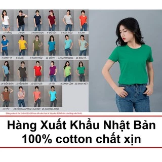 Áo thun nữ trơn Gold Rhino cam kết chuẩn cotton 100%, áo phông nữ trơn xuất khẩu đa dạng 33 màu sắc