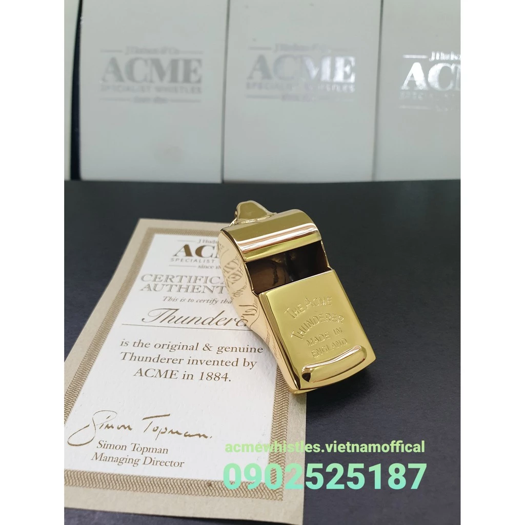 Còi đồng ACME THUNDERER (GOLD PLATED)