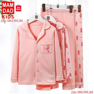 Bộ Đồ Ngủ Pijama Cho Bé Gái thương hiệu KIDS MAM & DAD (bé từ 13-57kg)