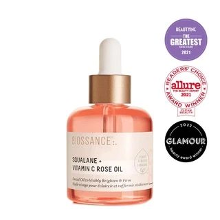 BIOSSANCE 🌿 Dầu dưỡng ẩm sáng da hữu cơ Squalane + Vitamin C Rose Oil