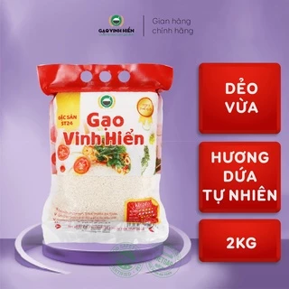 Gạo ST24 Vinh Hiển 2kg - Dẻo thơm nhiều, mềm, ngon cơm.