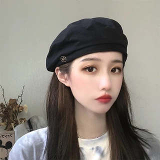 Mũ Beanie Logo M Mũ Beret Màu Trơn Thời Trang Thu đông Cho Nữ