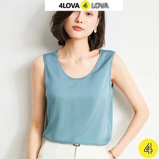 Áo sát nách nữ cổ tròn 4LOVA chất lụa satin cao cấp