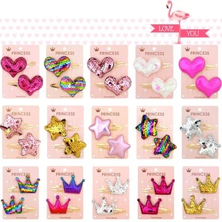 Set 2 kẹp tóc sequin KIDSBOWS nhiều màu sắc dễ thương cho bé gái