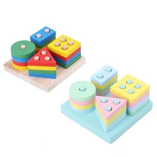 Đồ Chơi Montessori Bảng chuỗi Thả Hình Bằng Gỗ, Đồ Chơi Giáo Dục