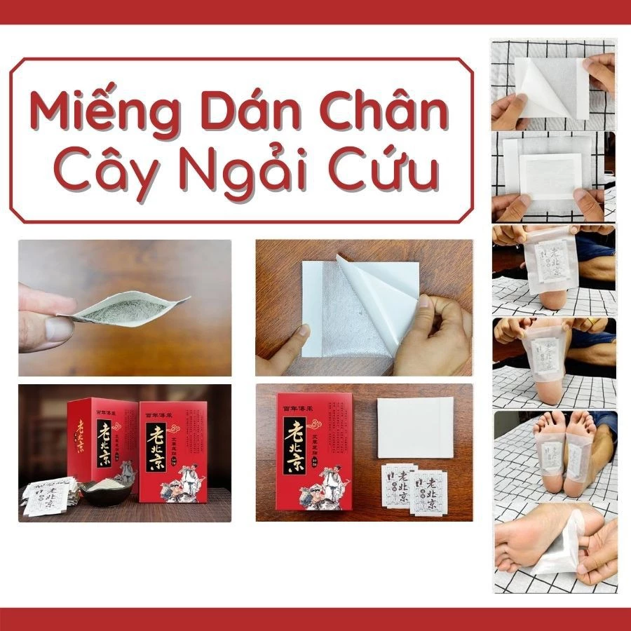 HỘP 50 MIẾNG DÁN CHÂN THẢI ĐỘC NGẢI CỨU ĐÔNG Y