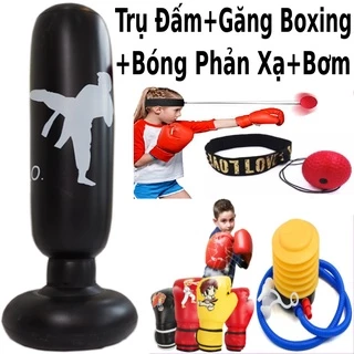 🎁 Bao cát boxing trụ đấm bốc bơm hơi ABJsport® ⚡FREESHIP⚡Trụ đấm tự cân bằng  -Tặng kèm găng mma +bơm + keo + miếng vá