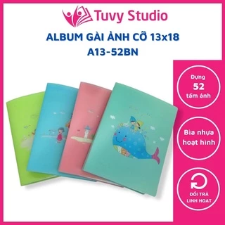 Album đựng ảnh 9x12, 10x15, 13x18 để 52 tấm bìa nhựa hoạt hình sắc màu để ảnh cho con, quà tặng ý nghĩa Tú Vy Studio
