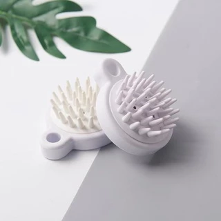 Lược gội đầu silicon massage tròn gỡ rối tiện lợi màu trắng