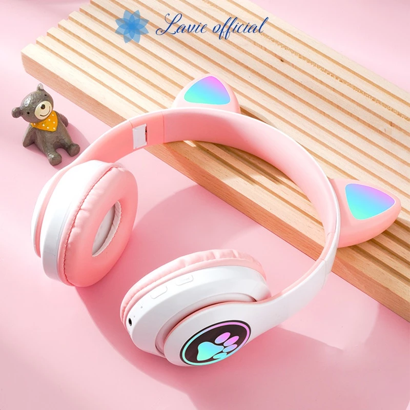 [Hàng Loại 1] Tai Nghe Chụp Tai Mèo Bluetooth | Headphone Tai Mèo Có Mic Âm Bass Mạnh Mẽ Và Dung Lượng Pin Khủng 400mAh