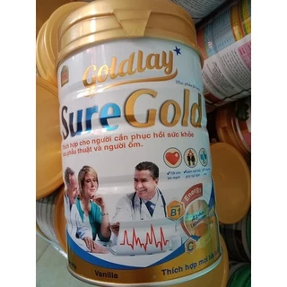 Sữa Goldlay Sure Gold bổ sung dinh dưỡng, phục hồi sức khỏe, tăng cường đề kháng lon 900g