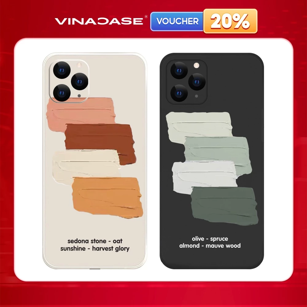 Ốp lưng Vina Case Iphone 6S/6 Plus/7G/8G/X/Xs/11/12/....Silicone TPU dẻo viền vuông bảo vệ camera hình Vệt màu