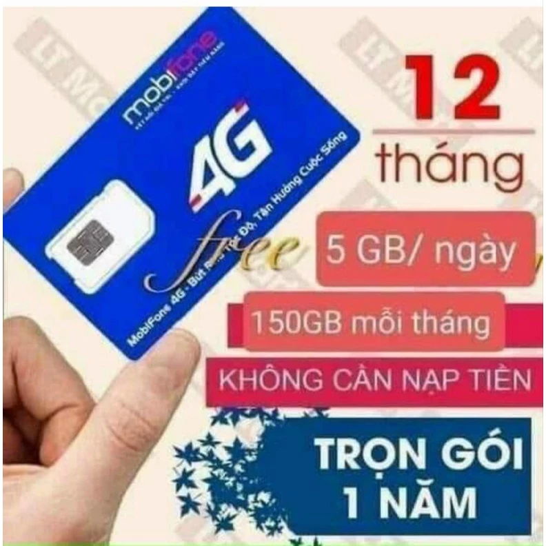 SIM 4G MOBIFONE 12MDT50_ LOẠI KHÔNG NGHE GỌI ( Cam kết đủ 12 tháng)