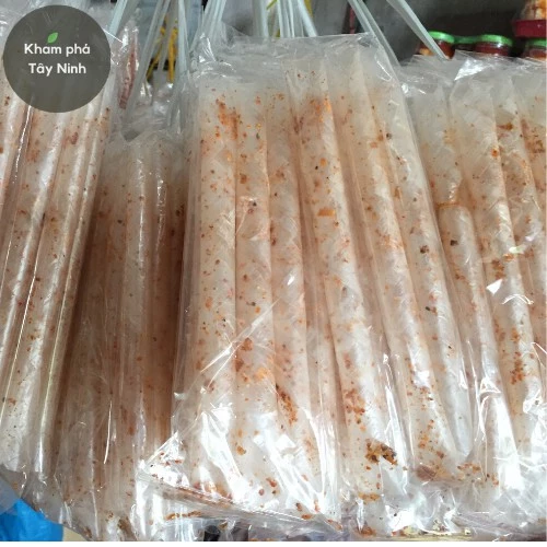 (2 xâu gồm 20 bịch) - ăn chay được - Bánh tráng ống cuộn muối Tây Ninh, chính gốc Trảng Bàng - Tây Ninh (ảnh thật)